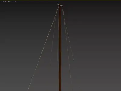 Vintage Wooden Sailing Yacht with Gaff Rig 3D model 3D model