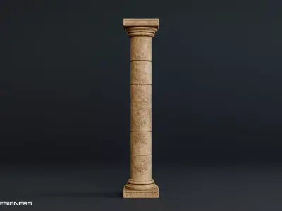 Ancient Stone Columns Pack Low-poly 3D model
