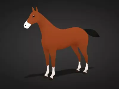 Horse - Stylized Low-poly 3D model