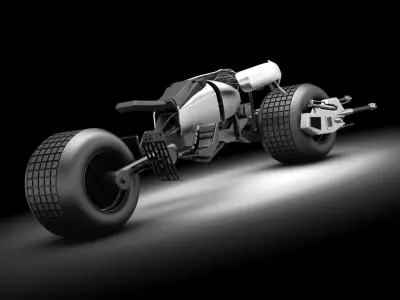 Batpod futuristic motorcycle with wheels 3D model
