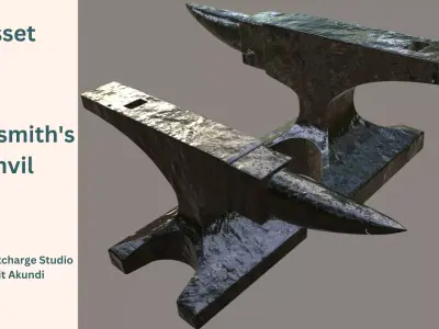 Worn Blacksmith Anvil Low-poly 3D model