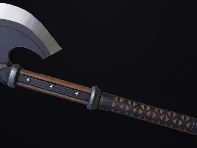 2 Battle Axe Collection All PBR Unity UE Textures Included 3D Model Pack