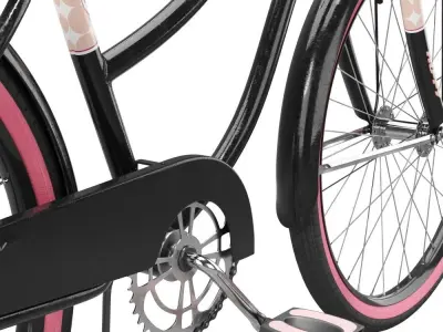 Womens Cruiser Bike with Basket 3D model