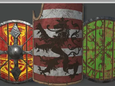 Medieval Shields Collection Vol1 Low-poly 3D model
