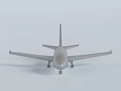 Airplane jet Low-poly 3D model