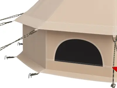 Canvas Glamping Bell Tent 3D model