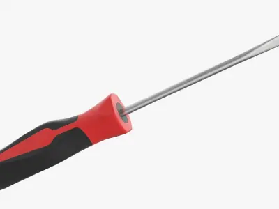 Flat Tip 3 16 Instinct MiniTip SoftGrip Red Screwdriver SGD304BR Low-poly 3D model