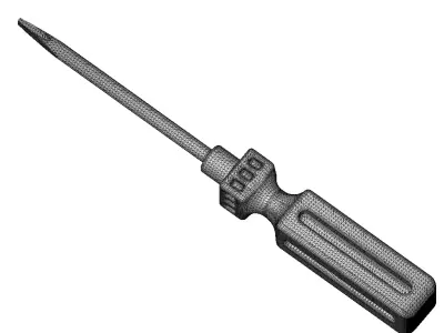 Plastic Screwdriver Toy 3D model