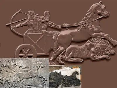 Ashurbanipal  - the Lion Hunt 3D print model purchase