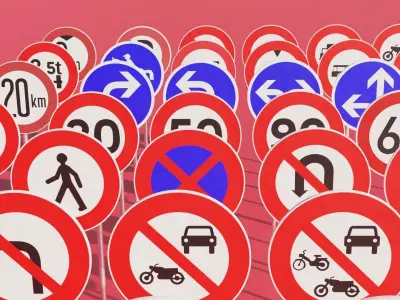 Traffic signs pack 3d model 3D model