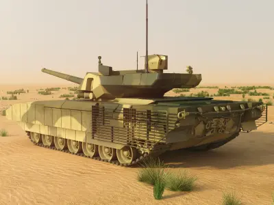 T14 Armata Rigged and animated 3D model