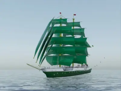 Alexander Von Humbolt Sail Ship 3D model