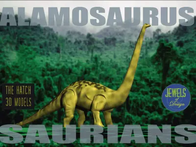 Alamosaur model dinosaur Low-poly 3D model