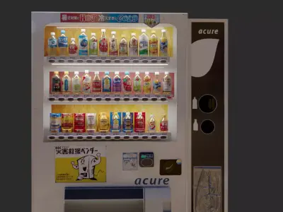 Vending machine Japan Low-poly 3D model