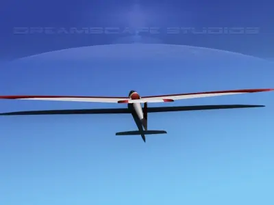 Venture Sailplane Low-poly 3D model 3