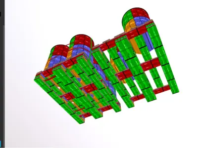 Pallets with imperial barrels Low-poly 3D model