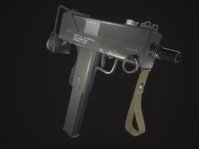 Mac-10 Submachine Gun Low-poly 3D model