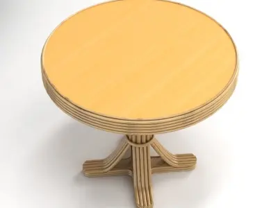 Rattan Dining Bistro Table 3D model