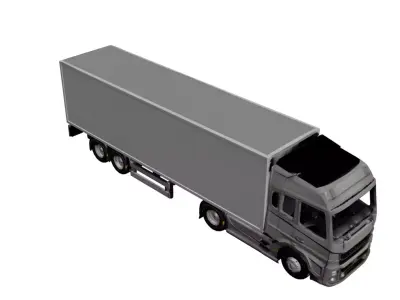 Generic Truck with Trailer Modern Transport Logistics Vehicle 3D model