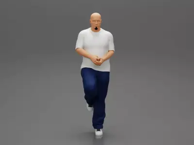 gangster homies standing in one leg leaning against car 3D print model