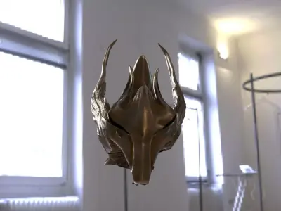 Medieval Visor helmet 3D model