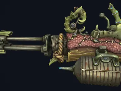 Desert minigun Low-poly 3D model