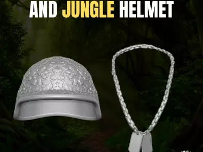 Dog Tags and Jungle Helmet for action figures 3D print model purchase