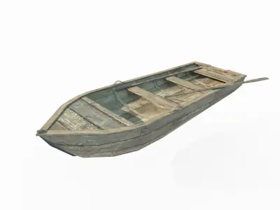 Small wooden boat 3D model