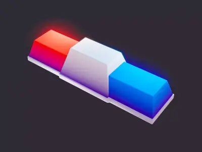 Lowpoly Police Siren 3D model order