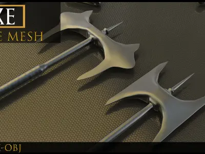 50 Models Of Weapons - Axe - Cold Weapons-Military-UV-Vol 06 Low-poly 3D model