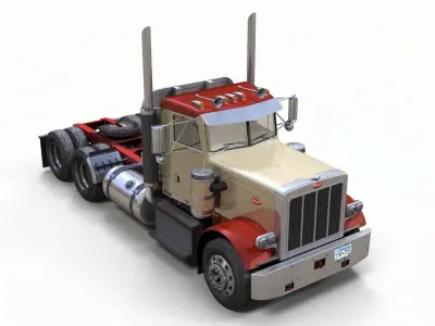 Peterbilt 359 1980 truck Low-poly 3D model