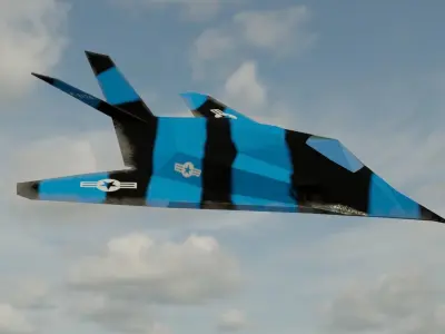 Low poly F117-A BLUE Low-poly 3D model