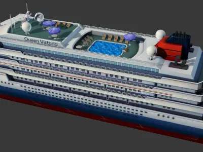 Cruise Liner - low poly Low-poly 3D model