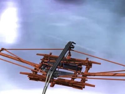 The pantograph of electric locomotive 3D model