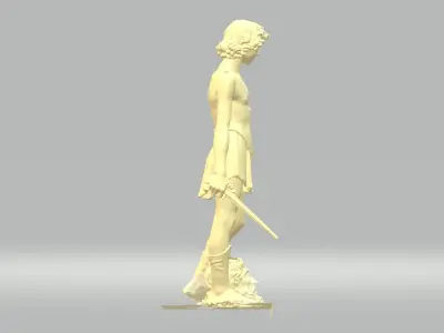 Spartan Fighter Greek Statue 3dm stl obj  Low-poly 3D model