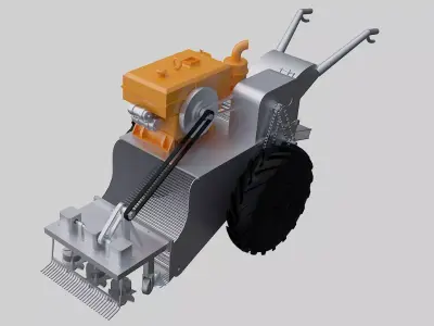 Garlic harvester 3D model