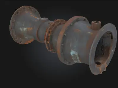 Rusty Conduit Weathered Pipe Model for Industria 3D model