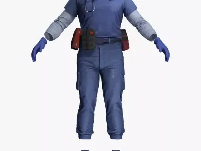 Emergency Doctor Outfit Low-poly 3D model