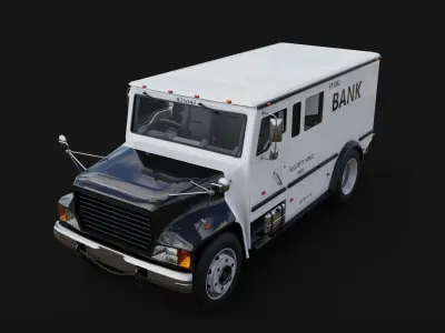Bank Security Armoured Van Low-poly 3D model