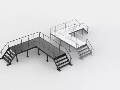 Industrial Staircases 03 3D model