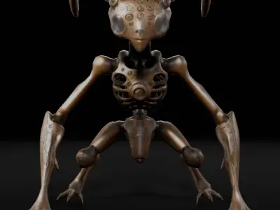 Metallic Imp - Sci-Fi Creature 3D Model for Games Animation Low-poly 3D model
