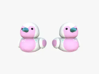 Slippers J08 Flowers Bird - Costume Character Design Low-poly 3D model