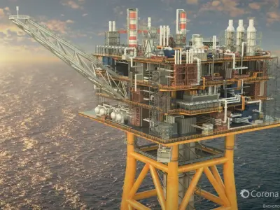 Solan oil platform 3D model