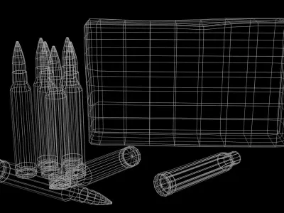 300 Winchester Magnum Rifle cartridge Low-poly 3D model