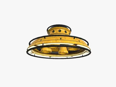 Alien Spaceship UFO F08 Yellow Dirt - Sci Fi Spacecraft Design Low-poly 3D model