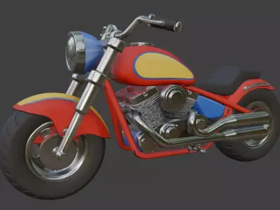 Cartoon Motorcycle 3D Model 3D model 3