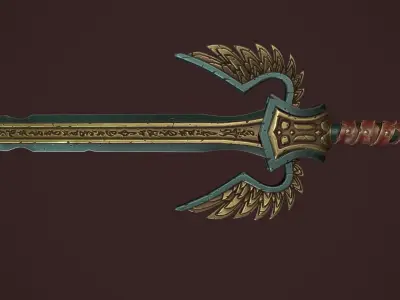 Rune sword Low-poly 3D model purchase