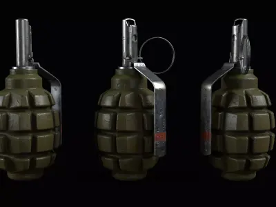 F1 Grenade Low-poly 3D model get