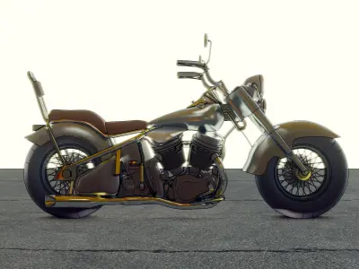 Motorsiklet low poly Low-poly 3D model