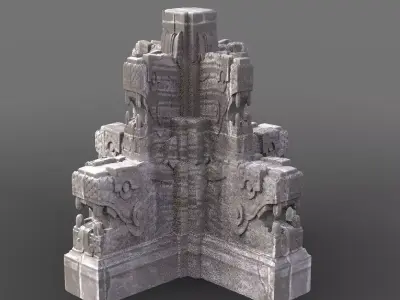 Mayan Dragon Statues 3  3D model